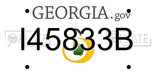 I45833B Georgia License Plate