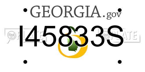 I45833S Georgia License Plate