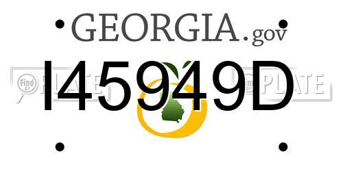 I45949D Georgia License Plate