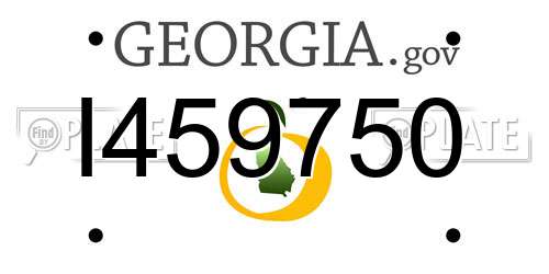 I459750 Georgia License Plate