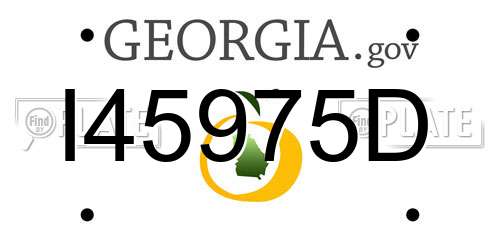 I45975D Georgia License Plate