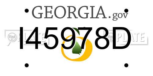 I45978D Georgia License Plate
