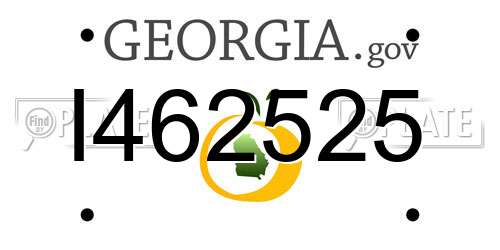 I462525 Georgia License Plate