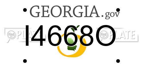 I4668O Georgia License Plate
