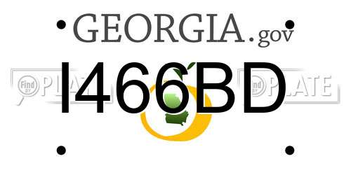 I466BD Georgia License Plate