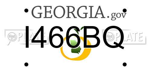 I466BQ Georgia License Plate
