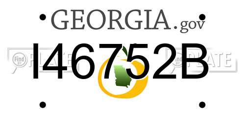 I46752B Georgia License Plate