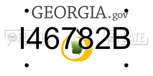I46782B Georgia License Plate