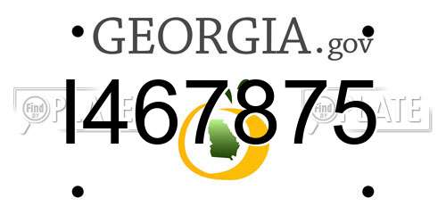 I467875 Georgia License Plate