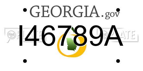 I46789A Georgia License Plate