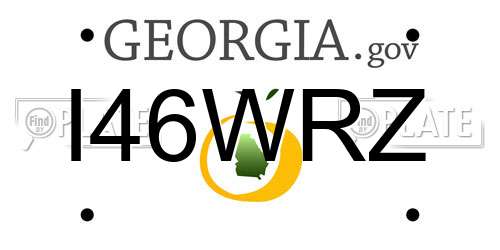 I46WRZ Georgia License Plate