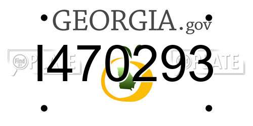 I470293 Georgia License Plate