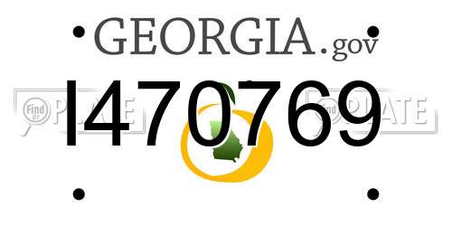 I470769 Georgia License Plate