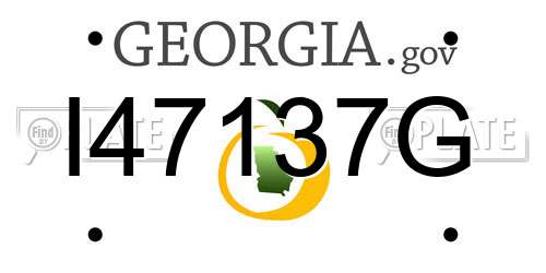 I47137G Georgia License Plate