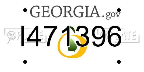 I471396 Georgia License Plate