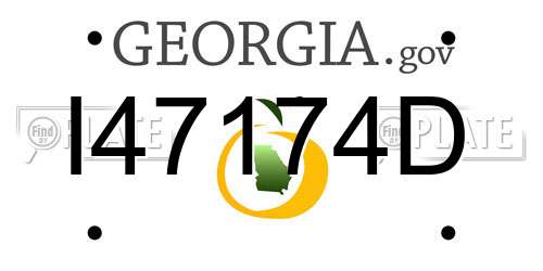 I47174D Georgia License Plate