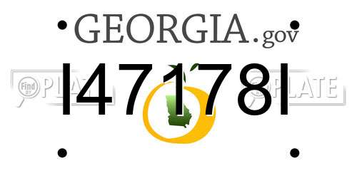 I47178I Georgia License Plate