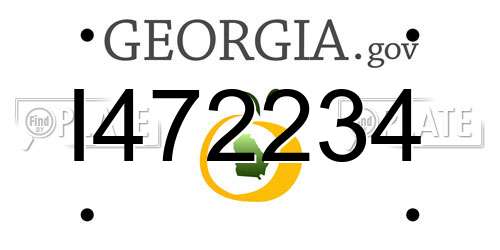 I472234 Georgia License Plate