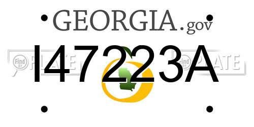 I47223A Georgia License Plate