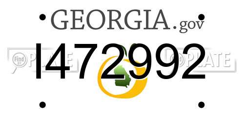 I472992 Georgia License Plate