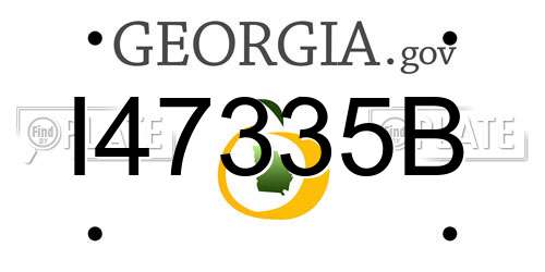 I47335B Georgia License Plate