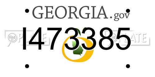I473385 Georgia License Plate