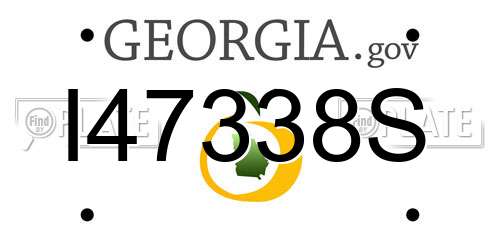 I47338S Georgia License Plate