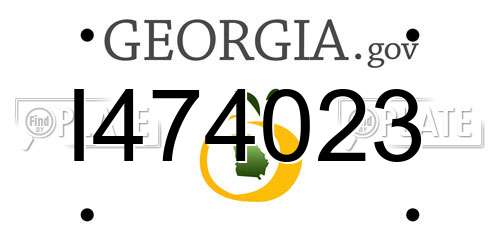 I474023 Georgia License Plate