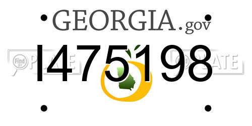 I475198 Georgia License Plate