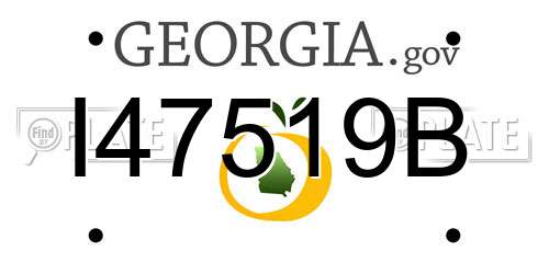 I47519B Georgia License Plate