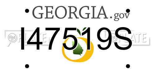 I47519S Georgia License Plate