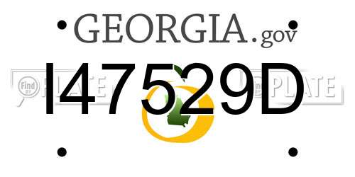 I47529D Georgia License Plate