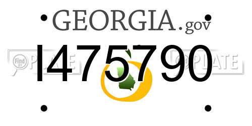 I475790 Georgia License Plate