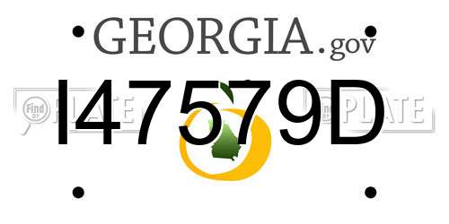 I47579D Georgia License Plate