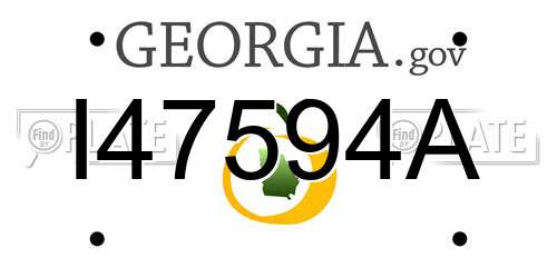 I47594A Georgia License Plate