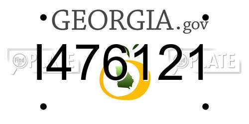 I476121 Georgia License Plate
