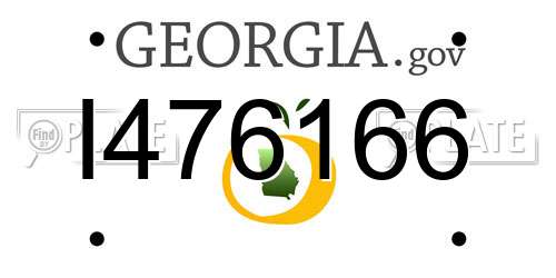I476166 Georgia License Plate