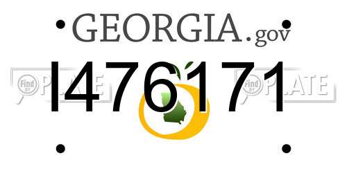 I476171 Georgia License Plate