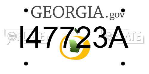 I47723A Georgia License Plate