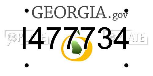 I477734 Georgia License Plate