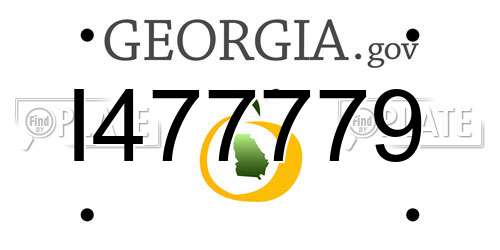 I477779 Georgia License Plate