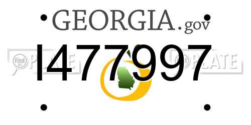 I477997 Georgia License Plate