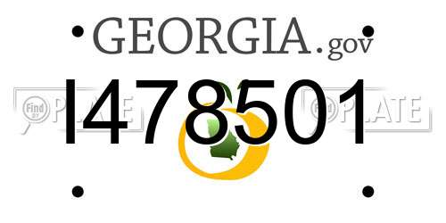 I478501 Georgia License Plate