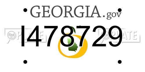 I478729 Georgia License Plate