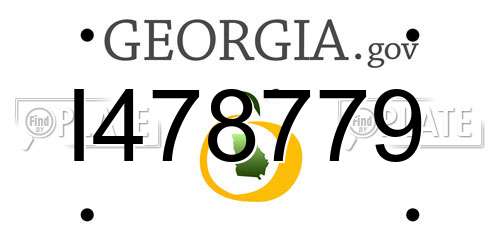 I478779 Georgia License Plate
