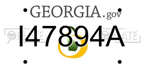 I47894A Georgia License Plate