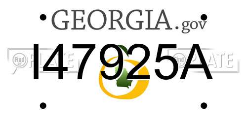 I47925A Georgia License Plate