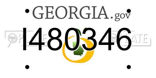 I480346 Georgia License Plate
