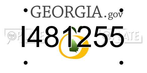 I481255 Georgia License Plate