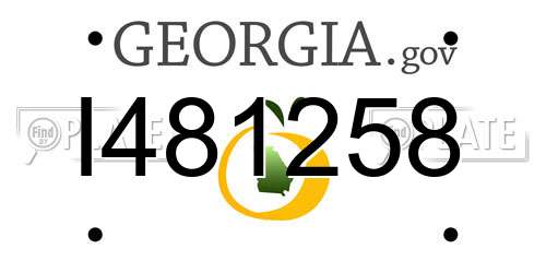 I481258 Georgia License Plate